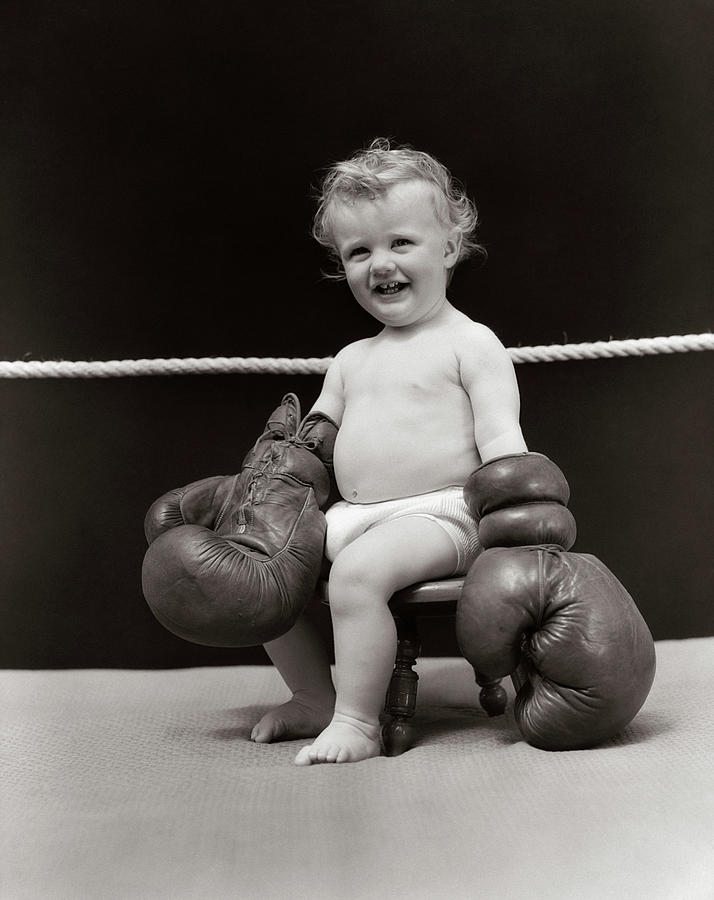 1930s Smiling Baby Seated On Stool Photograph by Vintage Images - Fine ...