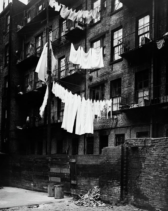 1930s Tenement Building With Laundry Photograph by Vintage Images - Pixels