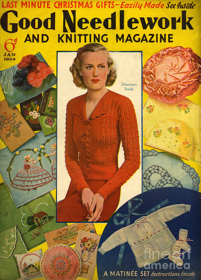Magazine Cover Drawing - 1930s Uk Good Needlework And Knitting by The Advertising Archives