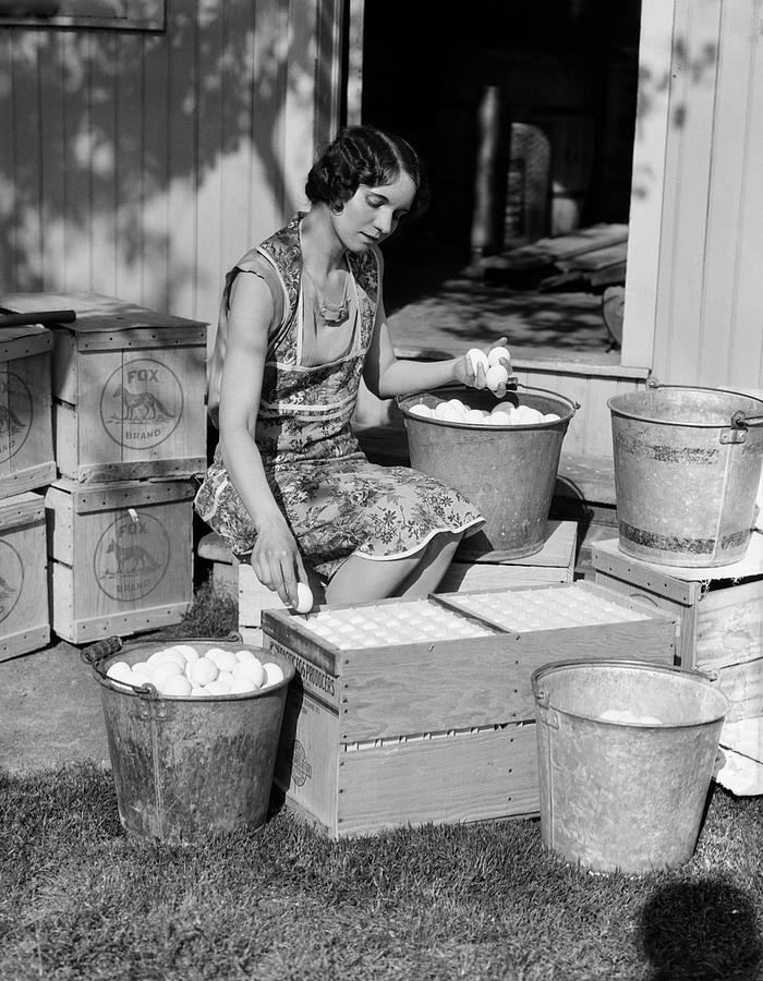 1930s Woman Farm Wife Sitting Photograph by Vintage Ima image