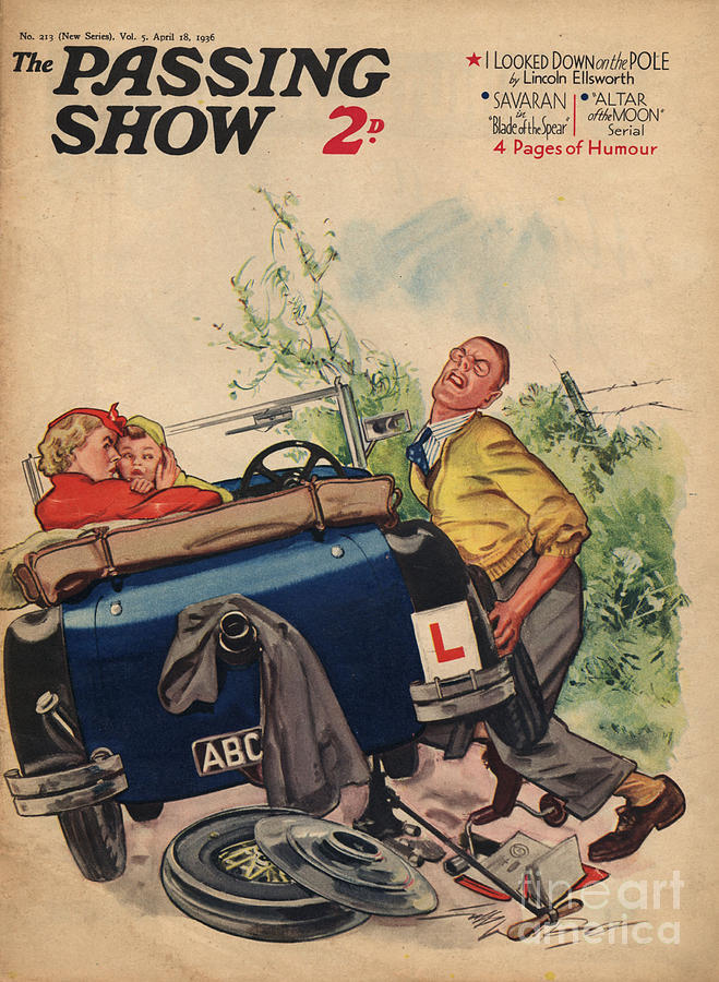 Car Drawing - 1930s,uk,passing Show,magazine Cover by The Advertising Archives