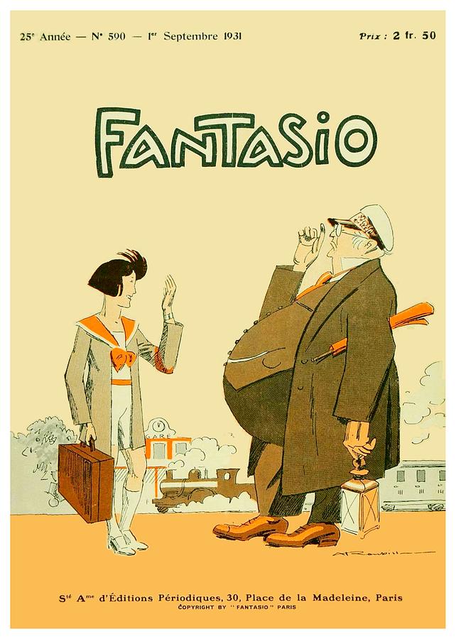 1931 - Fantasio French Magazine Cover - September - Color Digital Art by John Madison