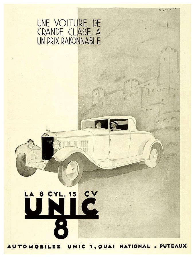 1931 - UNIC 8 French Automobile Advertisement Digital Art by John Madison