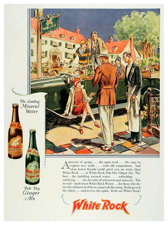 1931 - White Rock Ginger Ale and Sparkling Soda Advertisement - Color Digital Art by John Madison