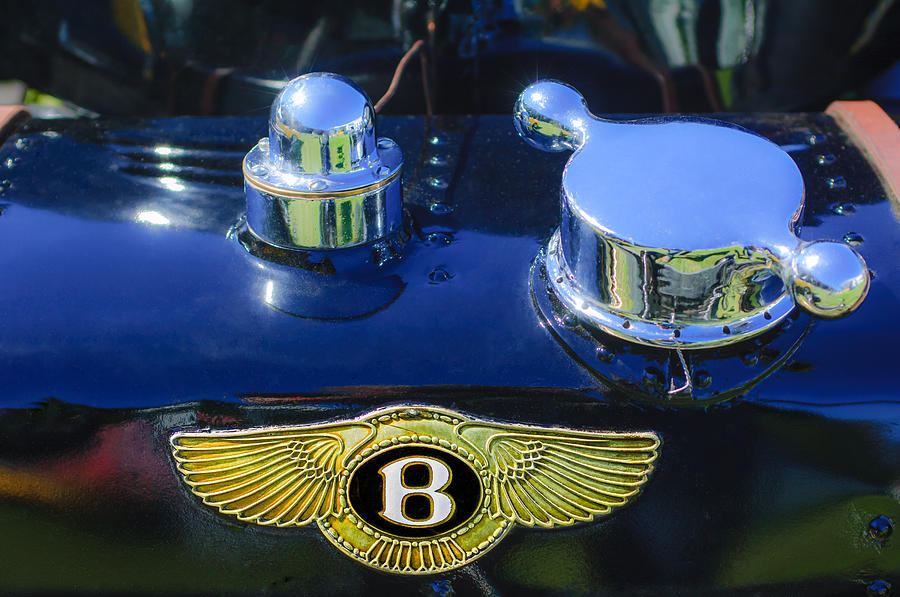 Car Photograph - 1931 Bentley 4.5 Liter Supercharged Le Mans Rear Emblem by Jill Reger