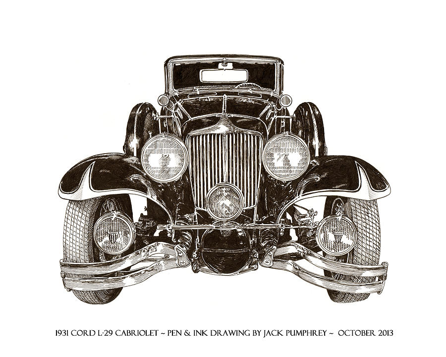 Fairbanks Drawing - 1931 Cord Cabriolet L 29 by Jack Pumphrey