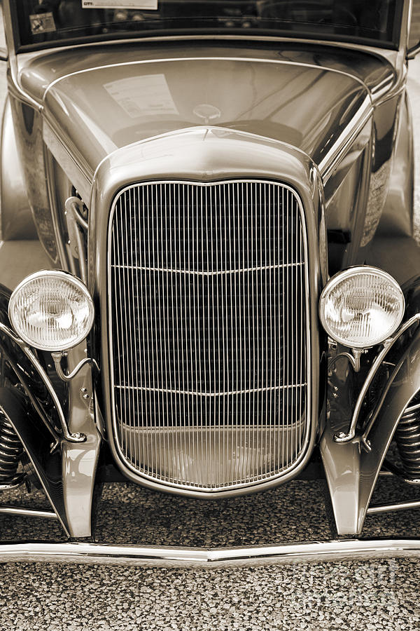 1931 Ford Model A Classic Car Front End in Sepia 3215.01 Photograph by M K Miller