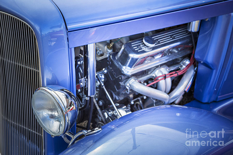 1931 Ford Model A Engine Classic Car in Color 3213.02 Photograph by M K Miller