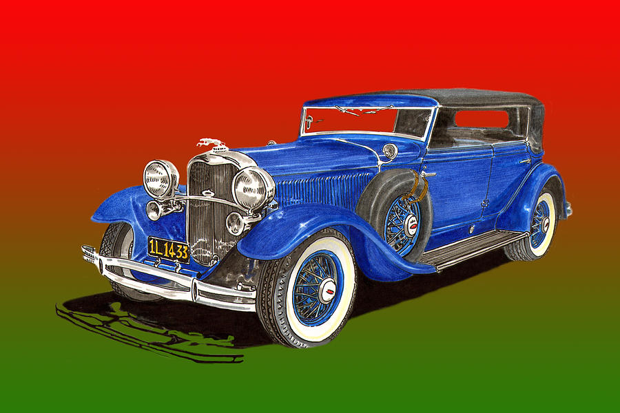 1931 Lincoln K Four Door Convertible Painting by Jack Pumphrey
