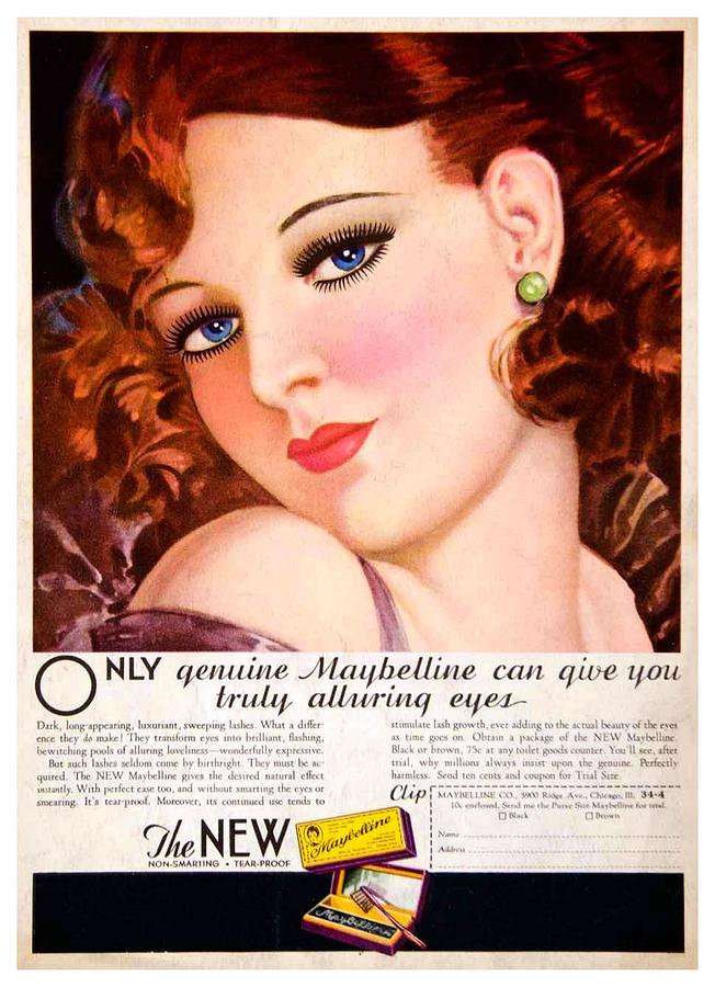 1932 - Maybelline Eye Make Up Advertisement - Color Digital Art by John Madison