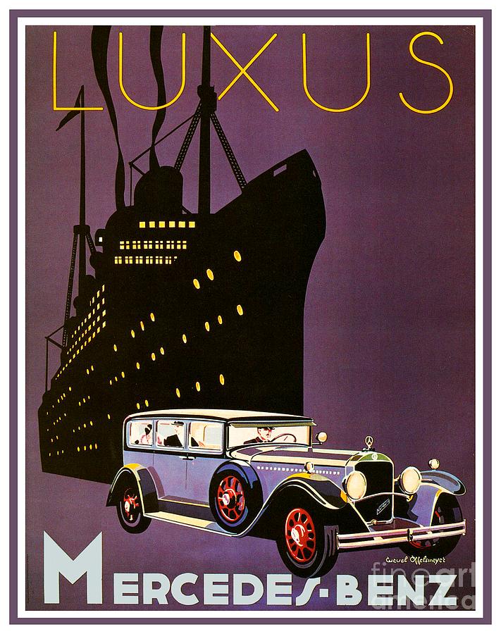 1932 - Mercedes Benz Automobile Poster - Color Digital Art by John Madison