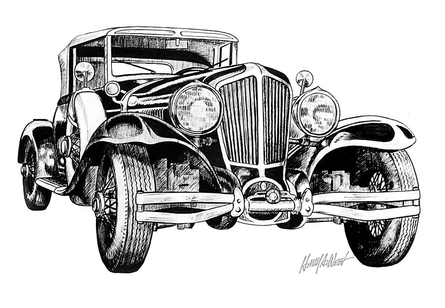 1930 Cord #2 Drawing by Harry West