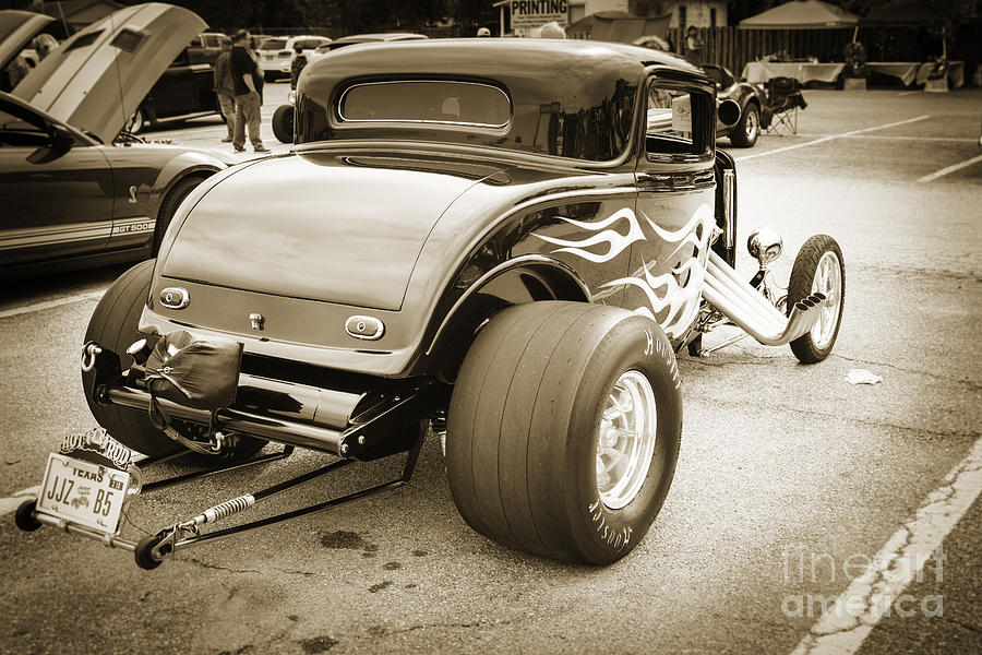 1932 Ford Highboy Back view Classic Car Automobile in Sepia  310 Photograph by M K Miller