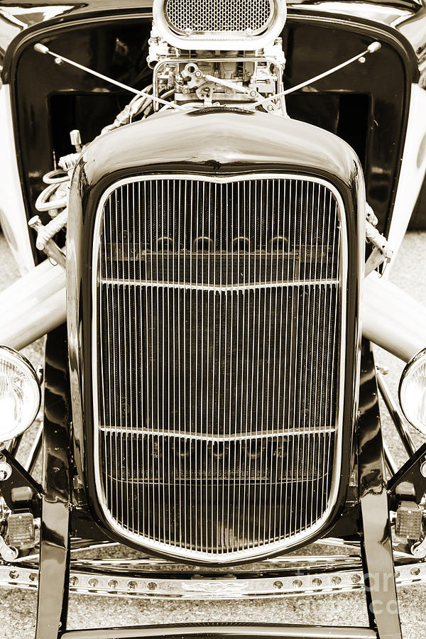 1932 Ford Highboy Grill Only Car Automobile in Sepia  3106.01 Photograph by M K Miller