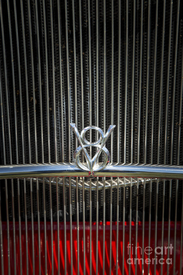 1932 Ford Roadster Emblem V8 Automobile Classic Car in Color  30 Photograph by M K Miller