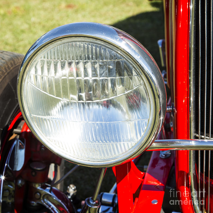 1932 Ford Roadster Headlight Automobile Classic Car in Color  30 Photograph by M K Miller