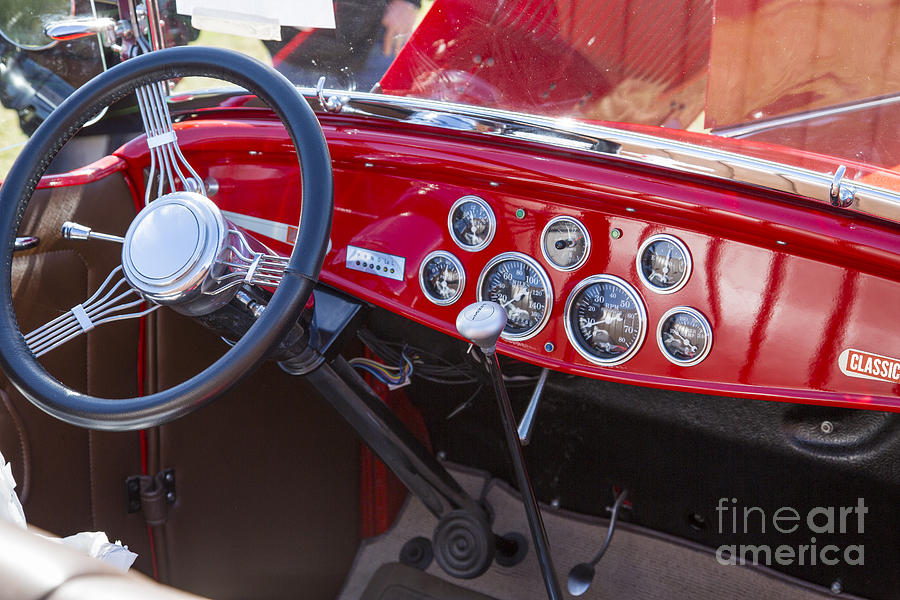 1932 Ford Roadster Interior Automobile Classic Car in Color  306 Photograph by M K Miller