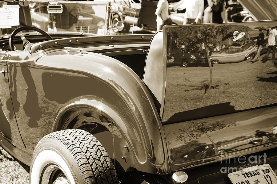 1932 Ford Roadster Rumble Seat Automobile Classic Car in Sepia   Photograph by M K Miller
