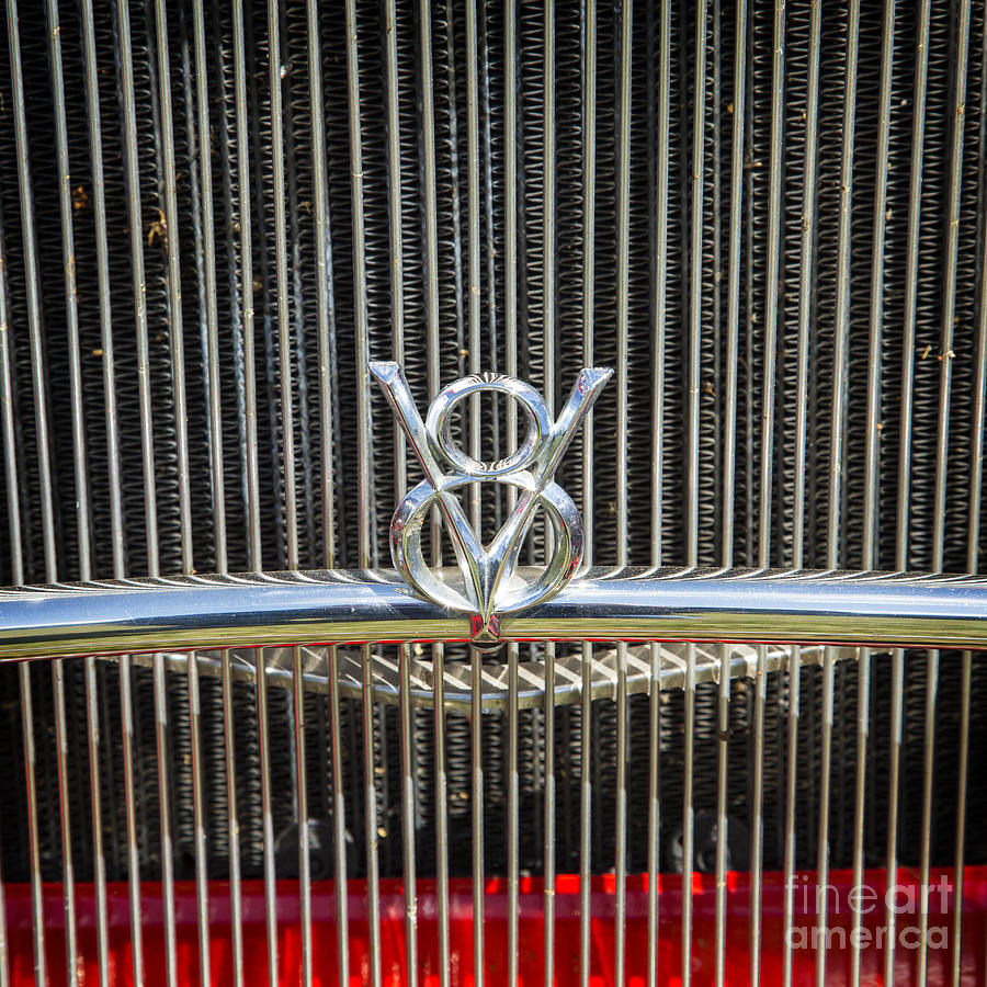 1932 Ford Roadster V8 Emblem Automobile Classic Car in Color  30 Photograph by M K Miller