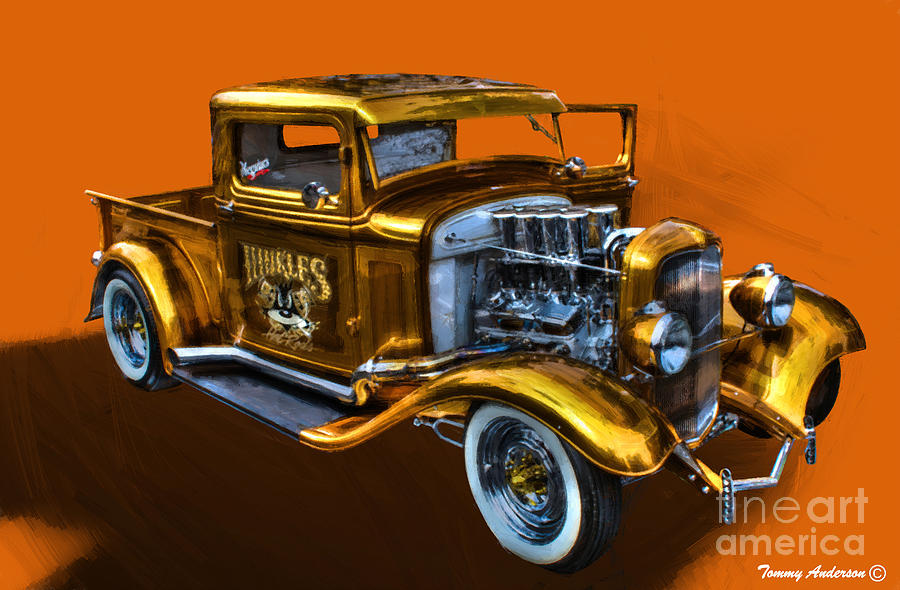 Car Digital Art - 1932 Ford Truck Street Road by Tommy Anderson