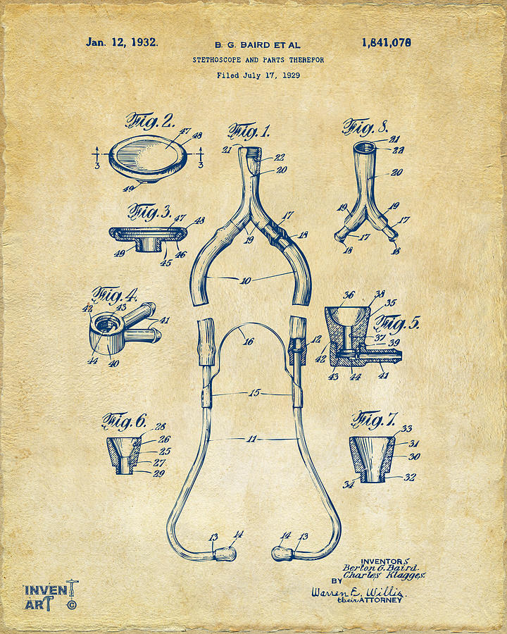 Medical decor Medical instrument print Vintage Medicine instrument patent PLEXIMETER Patent poster 411 Percussion Hammer patent print