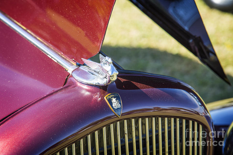 1932 Plymouth Emblem On Hood in Color 3045.02 Photograph by M K Miller