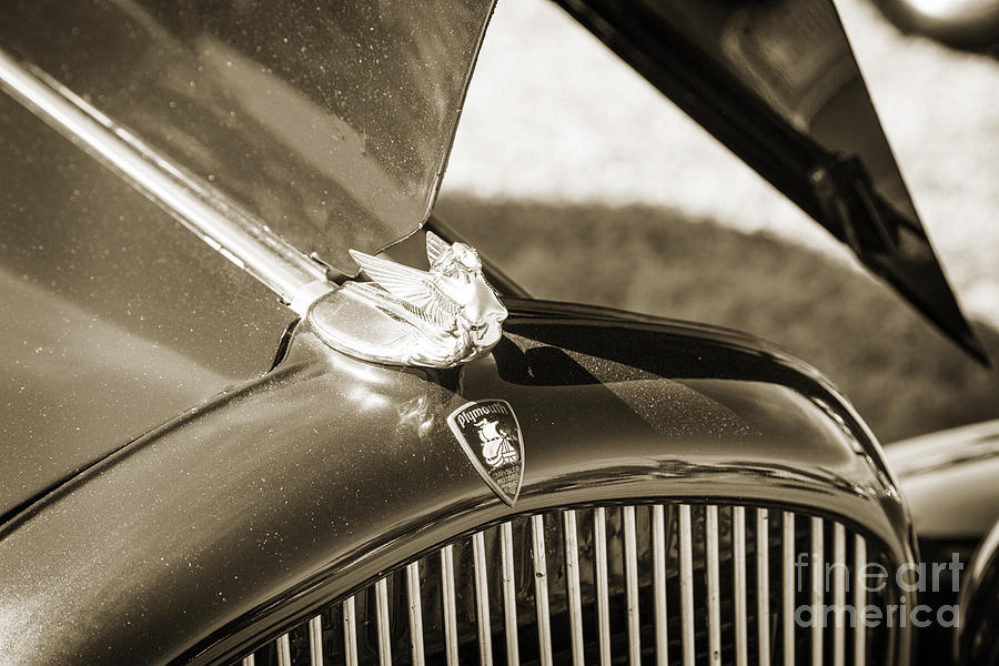 1932 Plymouth Emblem On Hood in Sepia 3045.01 Photograph by M K Miller