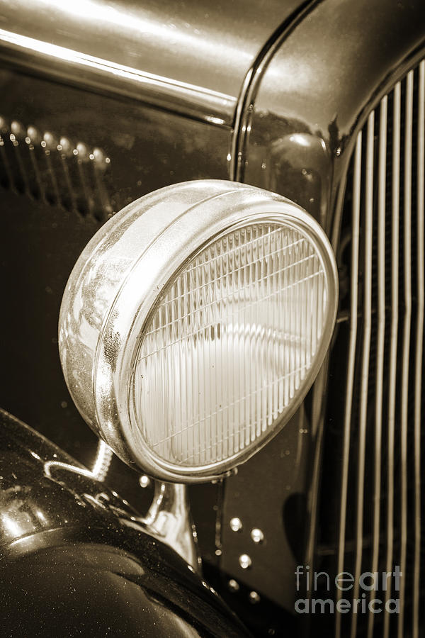 1932 Plymouth headlight or Head Light in Sepia 3046.01 Photograph by M K Miller