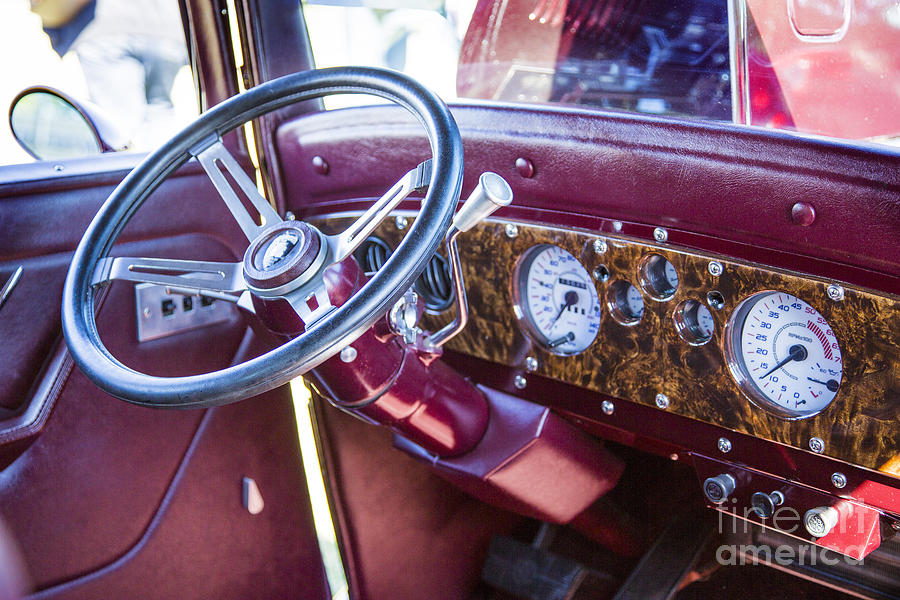 1932 Plymouth Interior in color purple 3050.02 Photograph by M K Miller