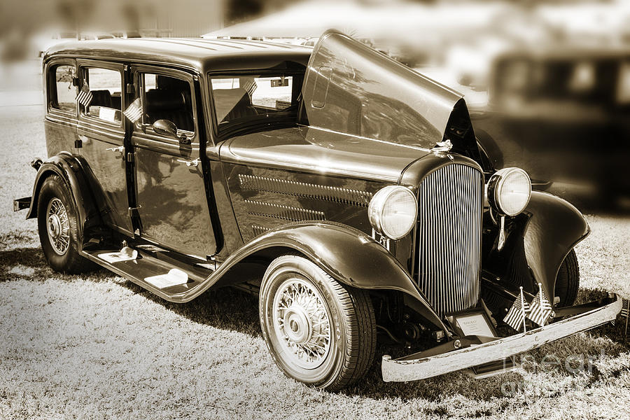 1932 Plymouth With Suicide Doors in Sepia 3043.01 Photograph by M K Miller