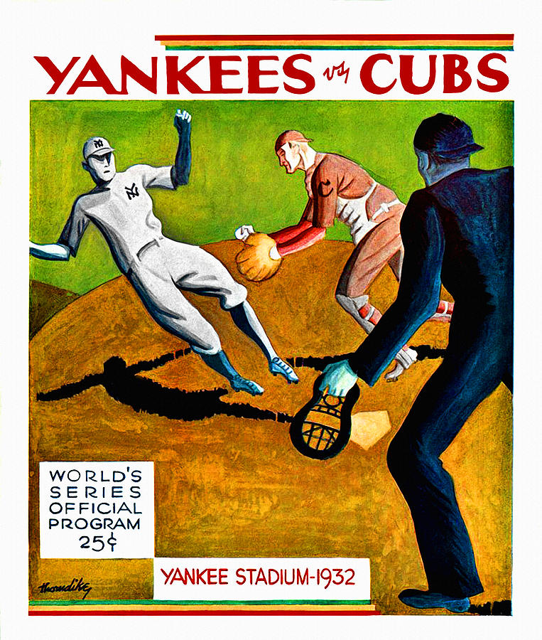 New York Yankees Painting - 1932 World Series Program by Big 88 Artworks