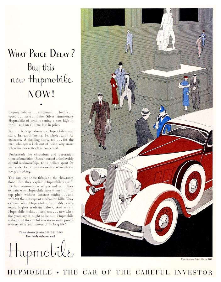 1933 - Hupmobile Sedan Automobile Advertisement - Color Digital Art by John Madison