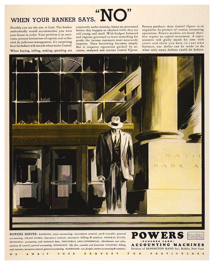 1933 - Powers Accounting Machine Advertisement - Color Digital Art by John Madison