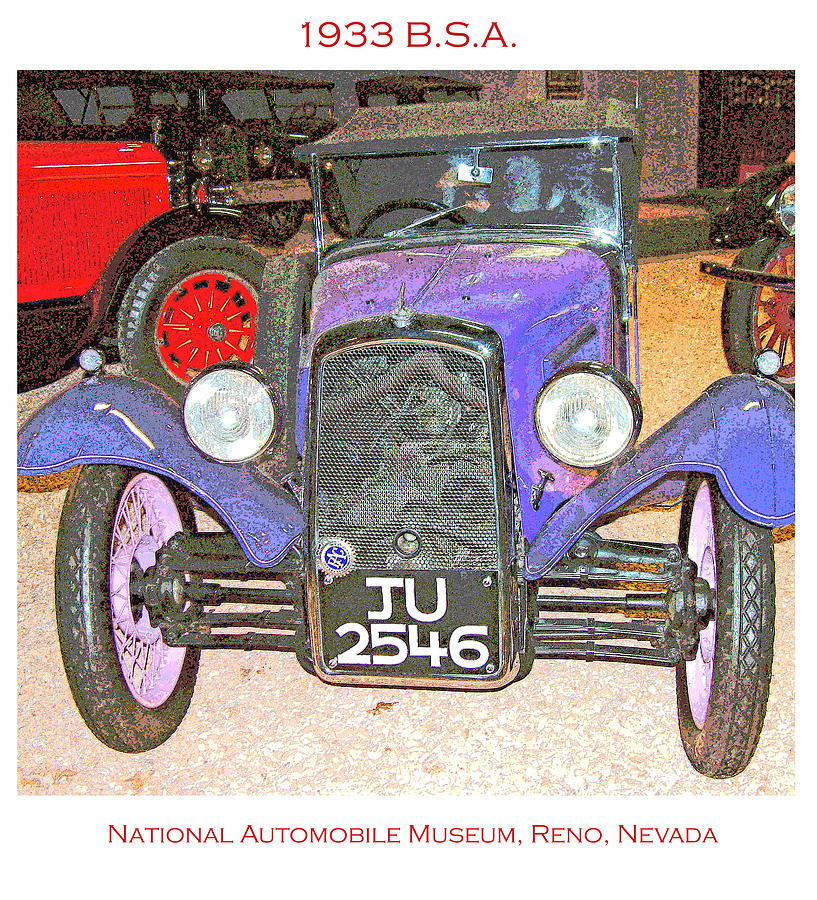 1933 B.S.A Automobile Digital Art by A Macarthur Gurmankin