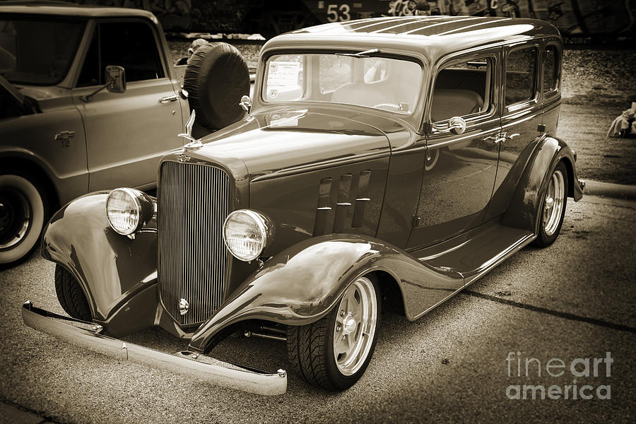 1933 Chevrolet Chevy Sedan Classic Car in Sepia 3165.01 Photograph by M K Miller