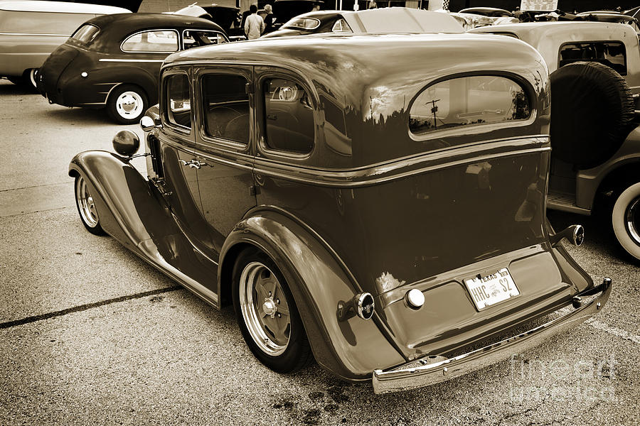 1933 Chevrolet Chevy Sedan Classic Car side in Sepia 3174.01 Photograph by M K Miller