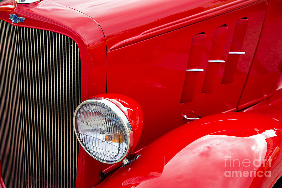 1933 Chevrolet Chevy Sedan fender of Classic Car in Color 3164.0 Photograph by M K Miller