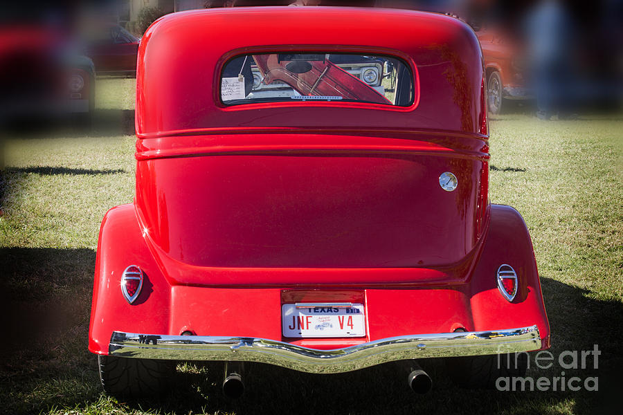 1933 Ford Vicky Automobile Back End Side in Color Red 3028.02 Photograph by M K Miller