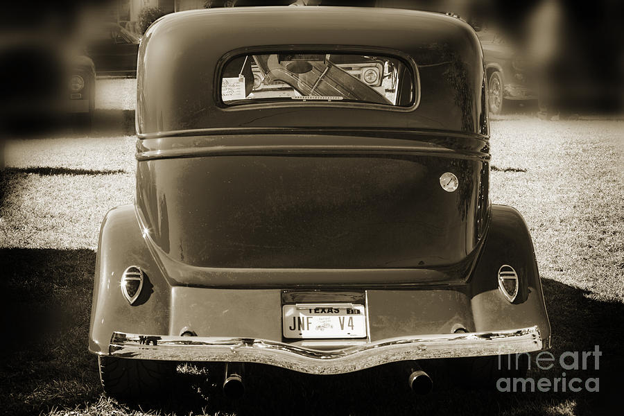 1933 Ford Vicky Automobile Back End Side in Sepia 3028.01 Photograph by M K Miller