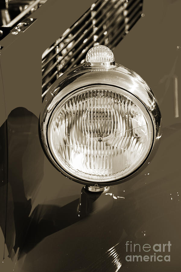 1933 Ford Vicky Automobile Headlight in Sepia 3026.01 Photograph by M K Miller