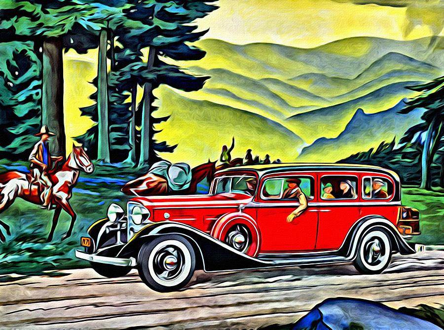 1933 LaSalle Seven Sedan Painting by Florian Rodarte