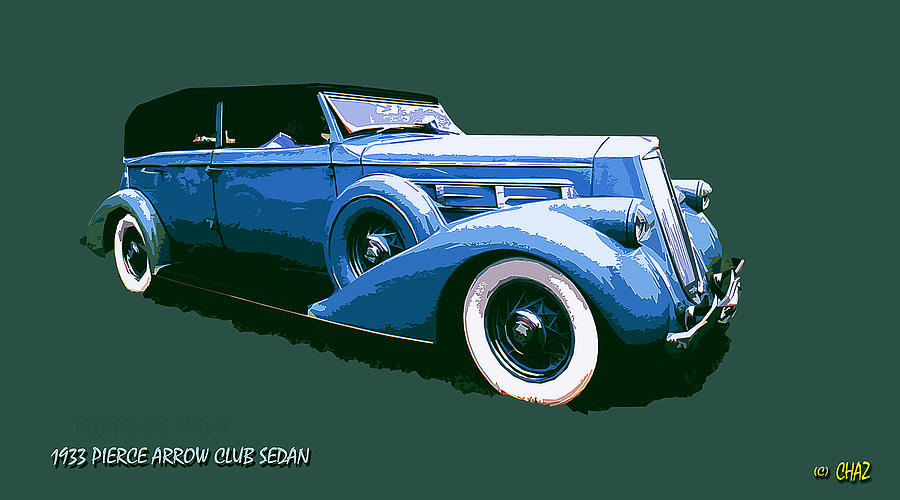 1933 Pierce Arrow Club Sedan Painting by CHAZ Daugherty