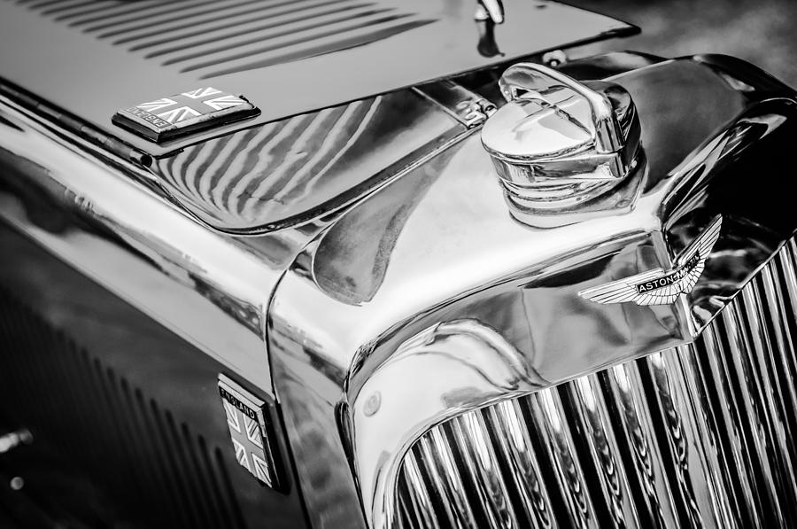 1934 Aston Martin Mark II Short Chassis 2-4 Seater - Grille Emblem -0922bw Photograph by Jill Reger