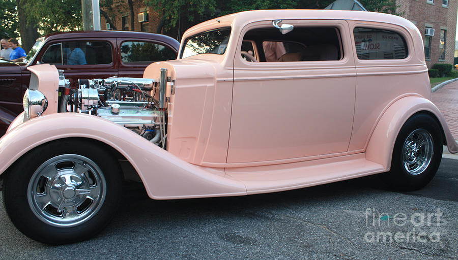 1934 Chevy Two Door Pink Lady Sedan Side View Photograph by John Telfer