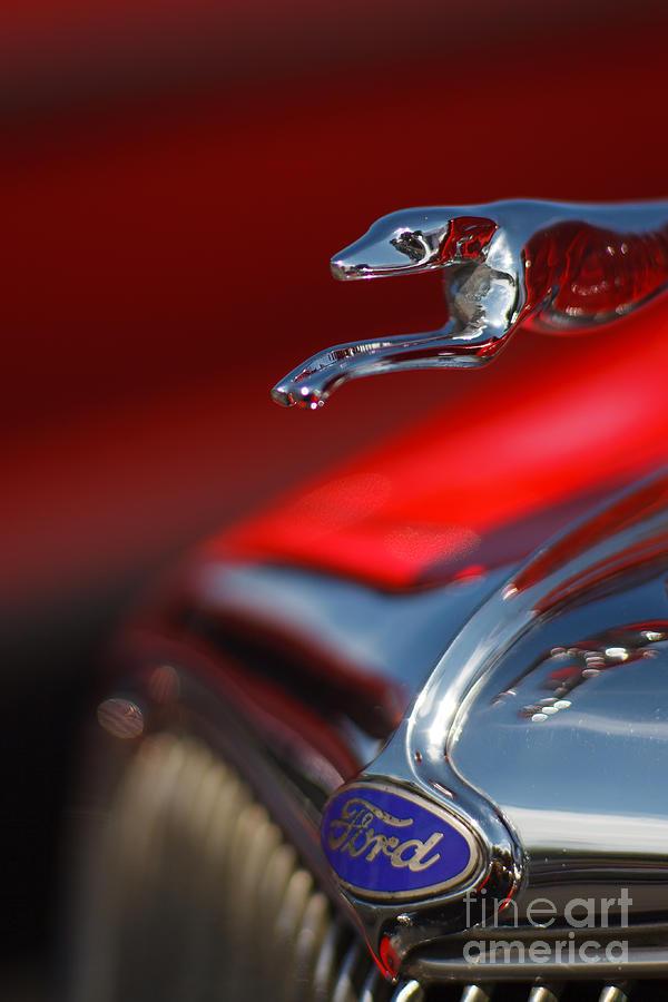 1934 Ford Coupe Hood Ornament with Ford Emblem Photograph by T Lowry Wilson
