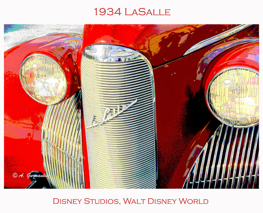 1934 LaSalle Classic Automobile Grille and Headlghts Digital Art by A Macarthur Gurmankin