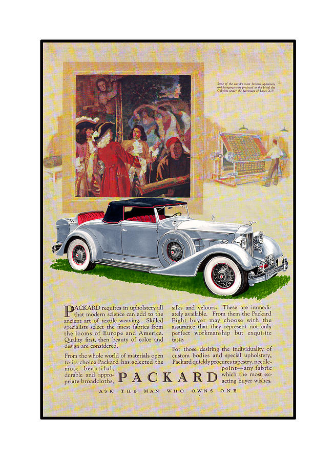 1934 Packard 12   1107 Roadster Vintage ad Painting by Jack Pumphrey