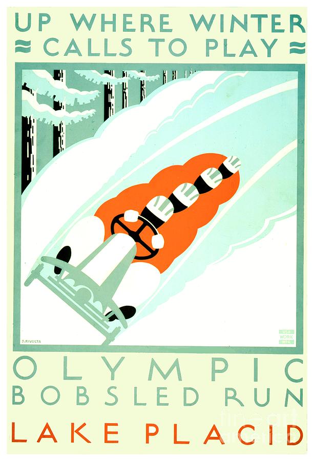 1935 - Lake Placid - New York - Travel Poster - Color Digital Art by John Madison