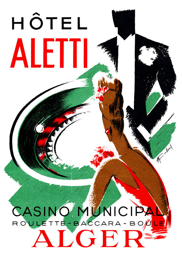 1935 Hotel Aletti Casino Algeria Painting by Historic Image