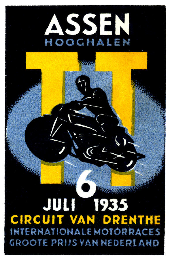 1935 International Motorcycle Race Painting by Historic Image